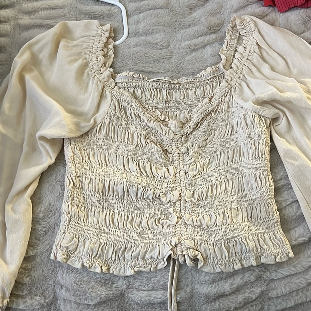 Long sleeve off the shoulder shirt